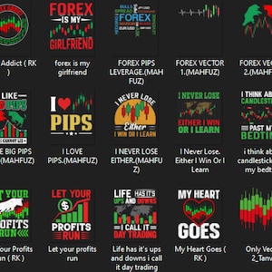 Forex Trading T-shirt Designs Bundle, DTG Sublimation PNG EPS (digital ...