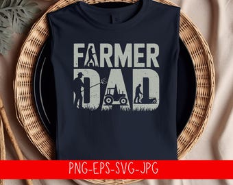 Archivo SVG de papá granjero / Archivo de corte de la vida en la granja con tractor (Descarga digital)