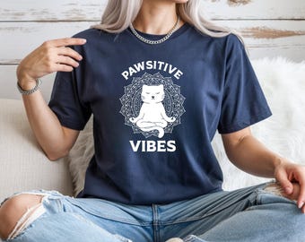 Pawsitive Vibes Yoga Cat Design | Meditation Zen Cat (Digital Download)