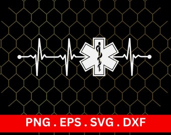 Desenho de batimento cardíaco de paramédico, clipart médico (arquivo digital)