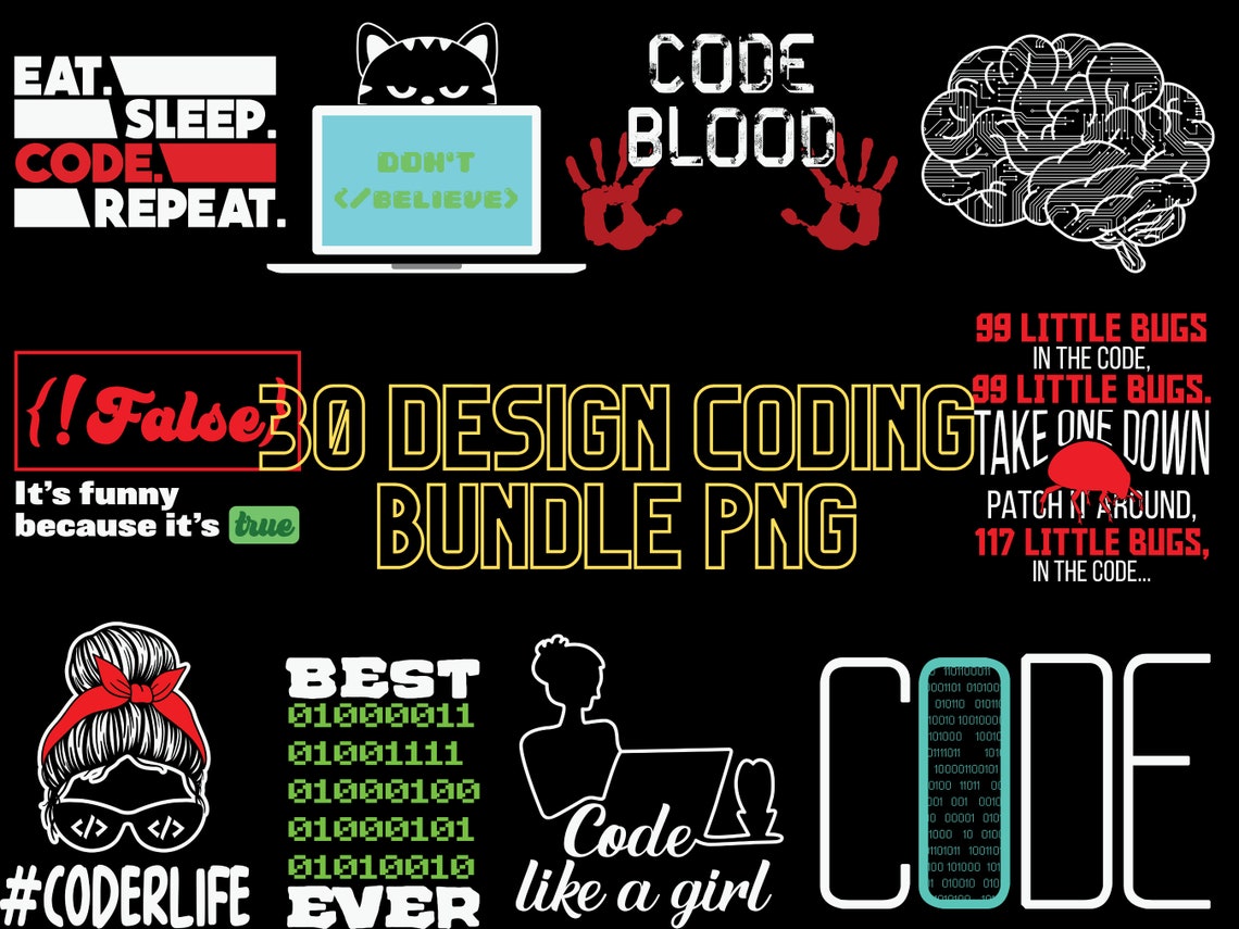30 Bundle Design Png Svg Eps Coding Programmer Computer - Etsy
