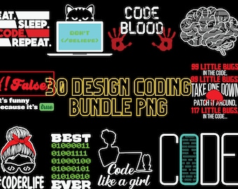 Coding Design Bundle, Programmer SVG PNG EPS (Digital Download)