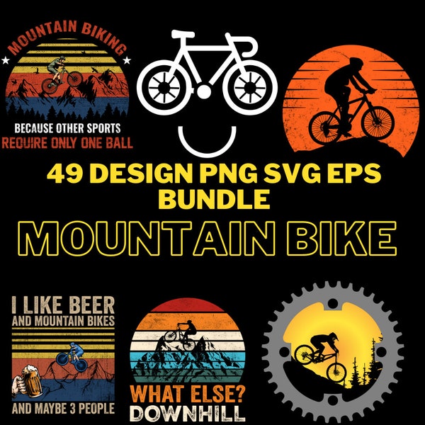 79 Bundle Design PNG and EPS Mountain Bike Adventure Printing Sublimation Tshirt PNG Digital File Download