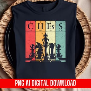Design Png Ai Chess Prodictabile Retro Board Game Printing Sublimation T-shirt Digital File Download