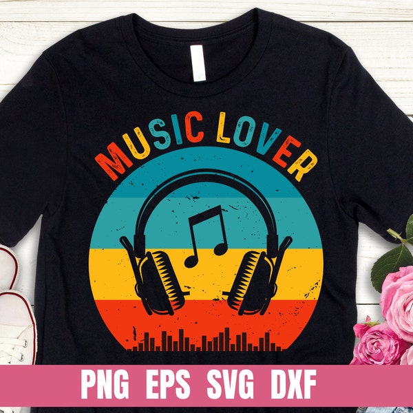 Design Png Eps Svg Motivational Music Lover Headphone Sublimation DTG Tshirt PNG Digital File Download