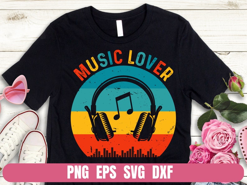 Design Png Eps Svg Motivational Music Lover Headphone Sublimation DTG Tshirt PNG Digital File Download image 1