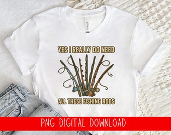 Lustige Angelruten Clipart PNG | Angler Humor Design (Digitaler Download)