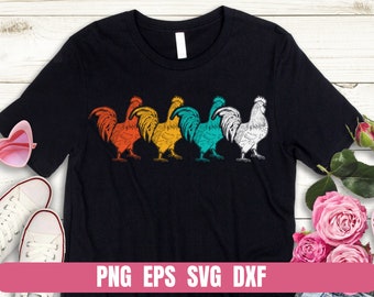 Chicken Rooster Animal Printing Sublimation Tshirt Digital File Download