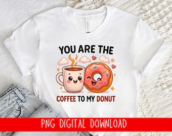 Funny Donut and Coffee PNG Design | Foodie Sublimation (Digital Download)