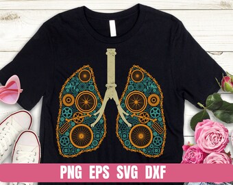 Lungs Bicycle Lungs Anatomy T-shirt Sublimation Digital File Download PNG Svg EPS