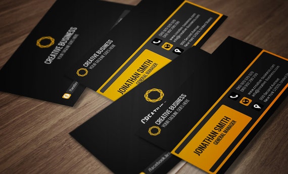 Creative Corporate Business Card Template (PSD) - Etsy