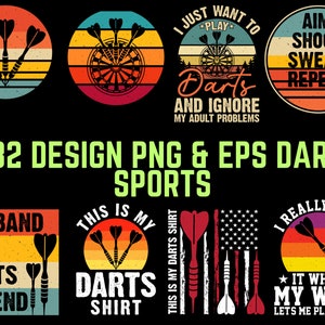 32 Bundle Design Png Eps Dart Sports Printing Sublimation Tshirt PNG Digital File Download