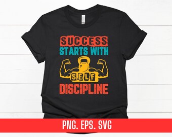 Fitness Motivation Design, Gym Success Clipart (PNG EPS SVG Digital File)