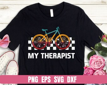 Lustiges Fahrradtherapeut-Design, Fahrrad-T-Shirt Grafik (digitale Datei)