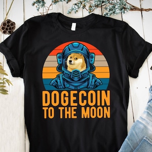 PNG Design Dogecoin To The Moon Crypto Printing T-shirt DTG Digital File Download