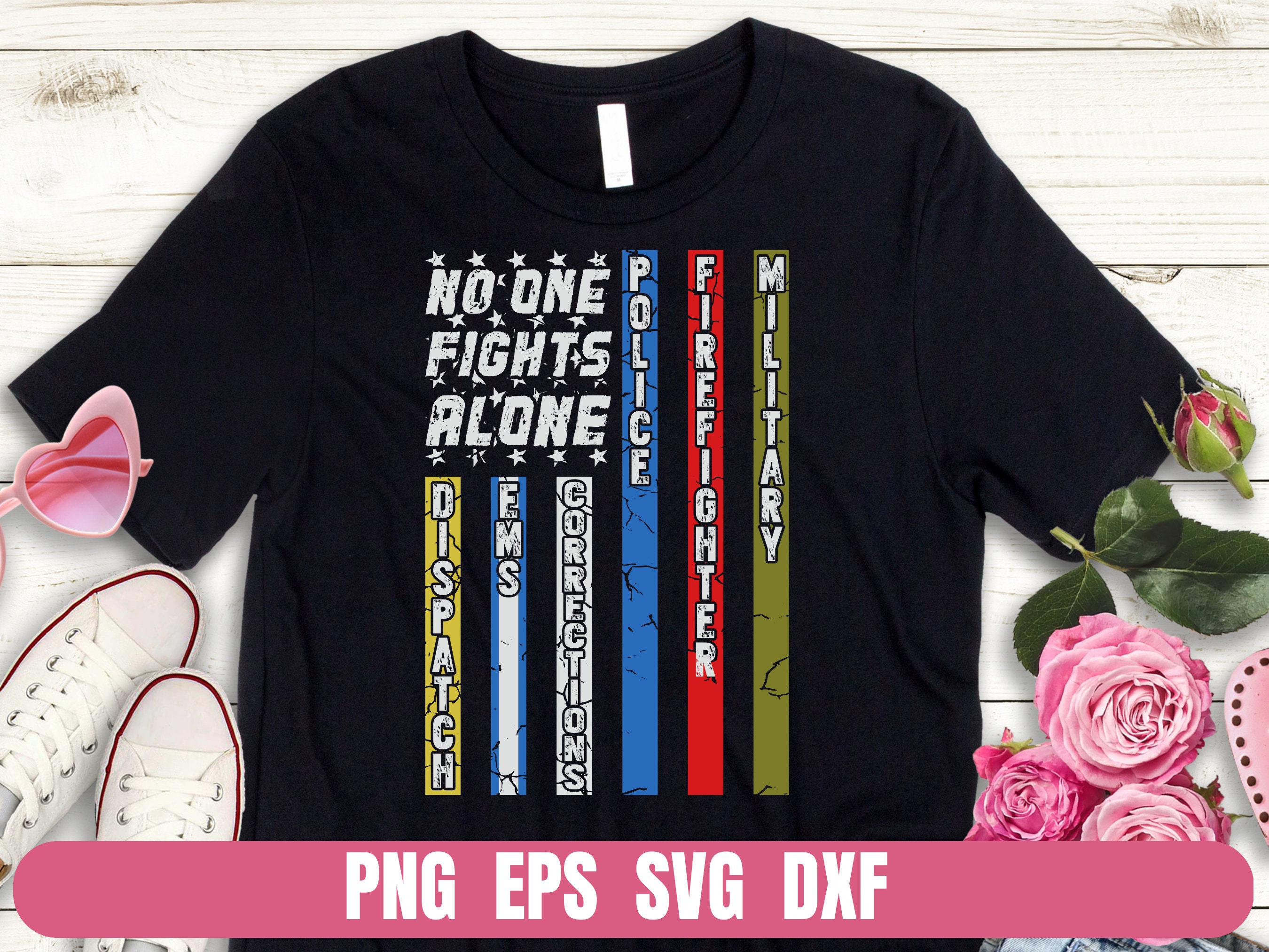 First Responder Design: No One Fights Alone (png, Svg, Eps, Dxf ...