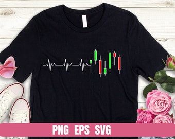 Design Png Eps Svg Forex Trading Heartbeat Sublimation DTG Tshirt PNG Digital File Download