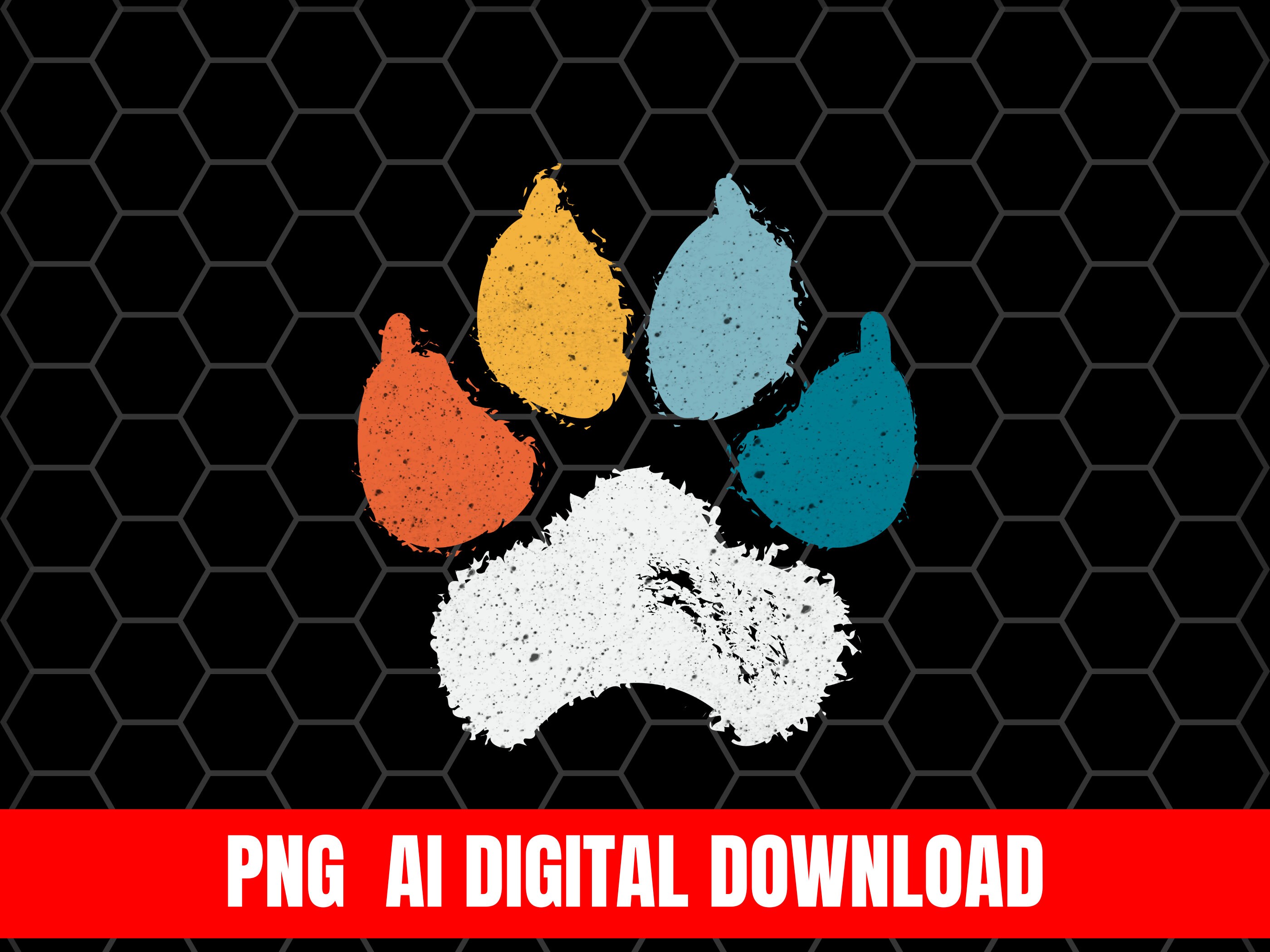 Paw Pet Dog Design Png Ai Design T-shirt Sublimation Digital File ...