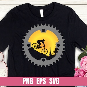 Design PNG SvG EPS Mountain Bike downhill gear Printing Sublimation Tshirt PNG Digital File Download