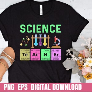 Profesor de Ciencias Diseño Png Eps Impresión Sublimación Camiseta Archivo Digital Descargar