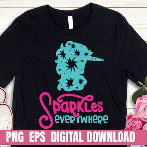 Design Png Eps Sparkes Everywhere Unicorn Kids T-shirt Digital File Download Clipart Printing