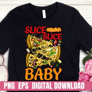 デザイン PNG EPS スライス スライス ピザ ベビー Tシャツ デジタルファイル ダウンロード クリップアート