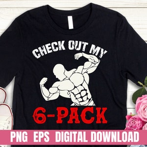 Png Eps Design Gym Fitness Sprawdź mój Six Pack Printing T-shirt Sublimacja Pobierz plik cyfrowy