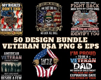 Pacchetto di design per veterani degli Stati Uniti, stampa militare (file digitale PNG, EPS)