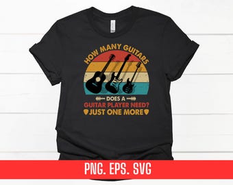 Funny Guitar Player T-Shirt Design PNG SVG EPS (Digital Download)