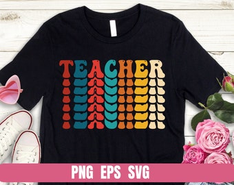 Design Png Eps Svg Wavy Teacher Printing Tshirt Digital File Download