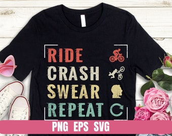 Fahrt Crash Swear wiederholen Biker Design (PNG, SVG, EPS) Digitale Datei