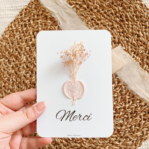 Thank you floral card - dried flowers