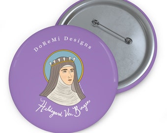 Hildegard von Bingen Pin Button - Three Sizes