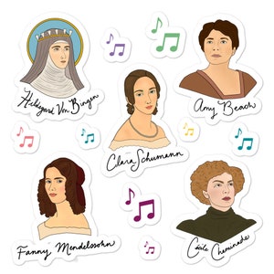 Hoja de pegatinas de mujeres compositoras 2