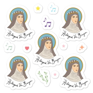 Hoja de pegatinas Hildegard von Bingen