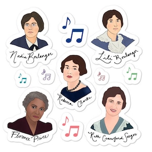 Hoja de pegatinas de mujeres compositoras 1