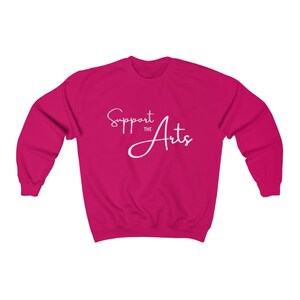Support the Arts Unisex Heavy Blend Crewneck Sweatshirt - Hot Pink