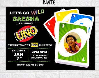 Uno birthday invitation, uno invite, digital kids birthday invitation, 1st birthday invitation, uno party invitation, uno party decorations