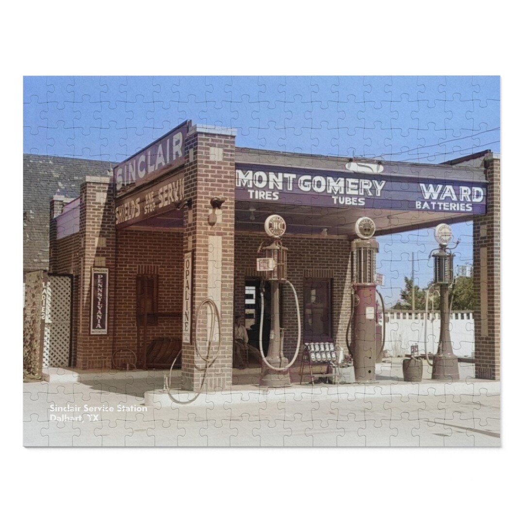 Vintage Gas Station Puzzle Sinclair Service Station in Dalhart, TX 30