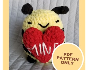 Crochet "Bee" Mine Valentine Bee Plushie Pattern