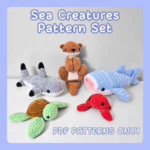 Crochet Sea Creatures PDF Pattern Set