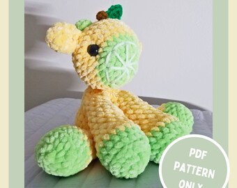 Modello all'uncinetto mucca limone-lime