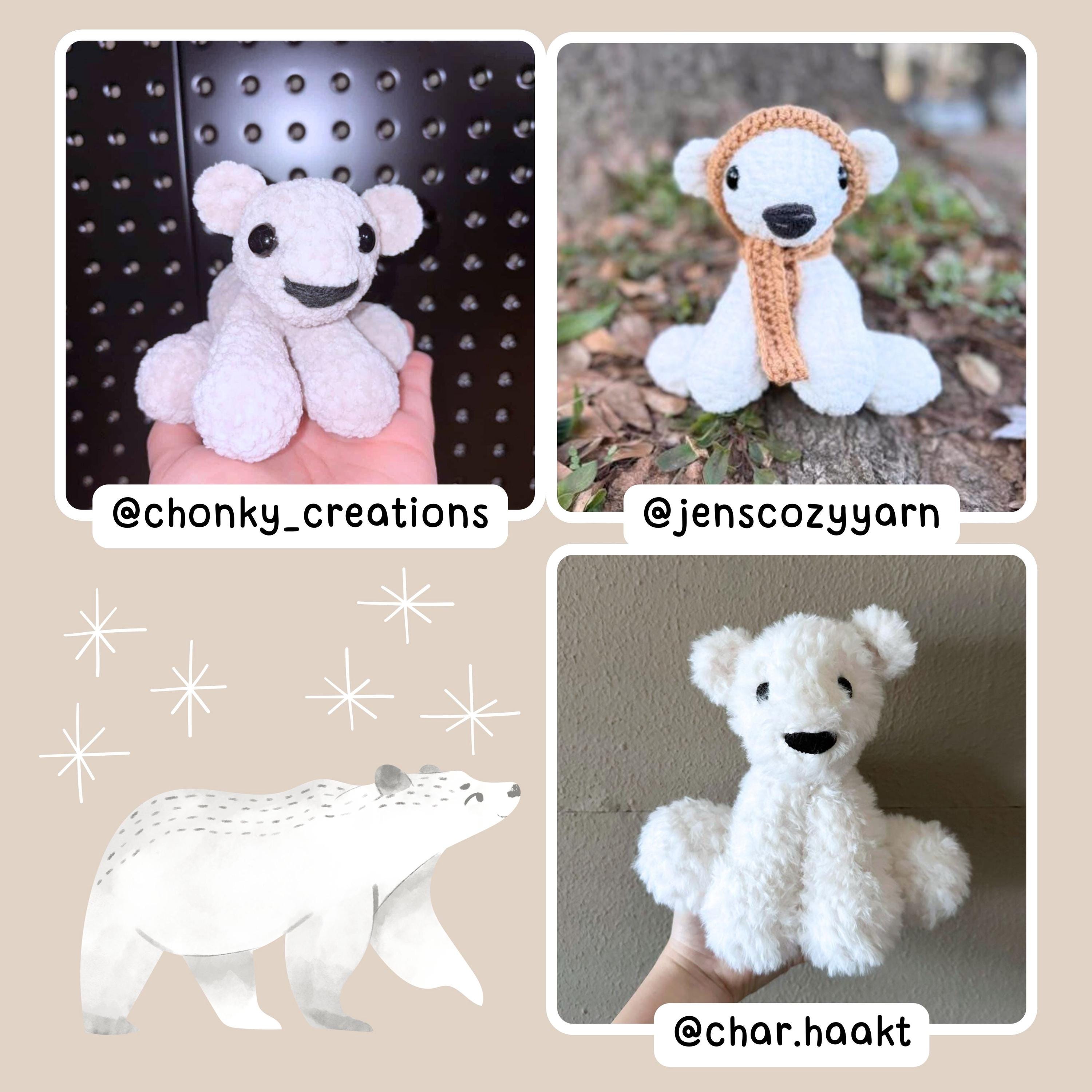 Crochet Mini Polar Bear PDF Pattern - Etsy