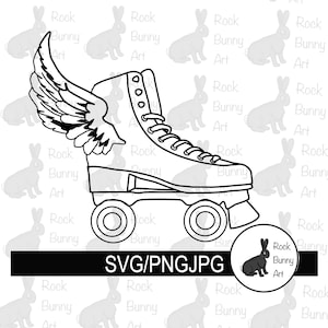 Winged Rollerskate Svg Datei, Cutfile für Cricut, T Shirt Design, Rollerskating Clipart, Skater png,