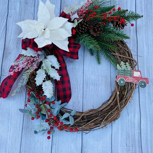 Little Red Truck Christmas Wreath