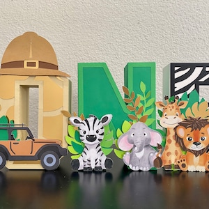Safari 3D letters, Wild One decorations, Two Wild decorations, Jungle theme party, Safari decorations, Safari party, animal theme party