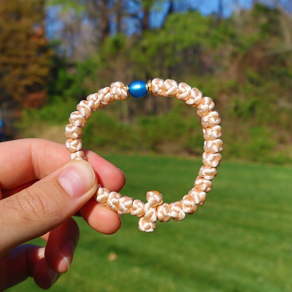 Handmade Adjustable Greek Rose Gold Knotted Prayer Bracelet (from Thessaloniki, Greece)