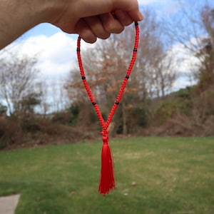 Handmade Red Greek Cross and Prayer Knots (from Thessaloniki, Greece)