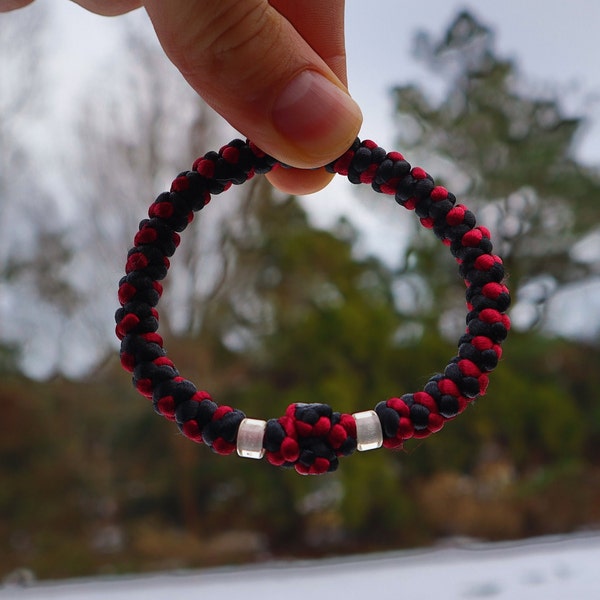 Handmade Adjustable Greek Red & Black Knotted Prayer Bracelet (from Thessaloniki, Greece)