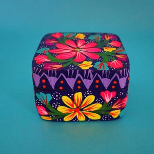 Hamdmade Purple Flower Jewelry Box (from Oaxaca, Mexico)
